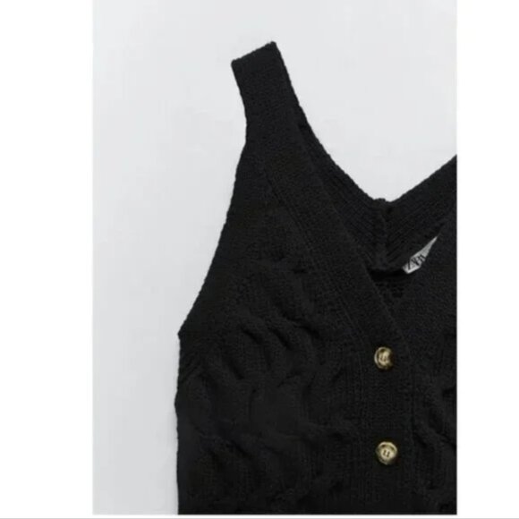 Zara Cable Knit Vest M - Picture 6 of 10